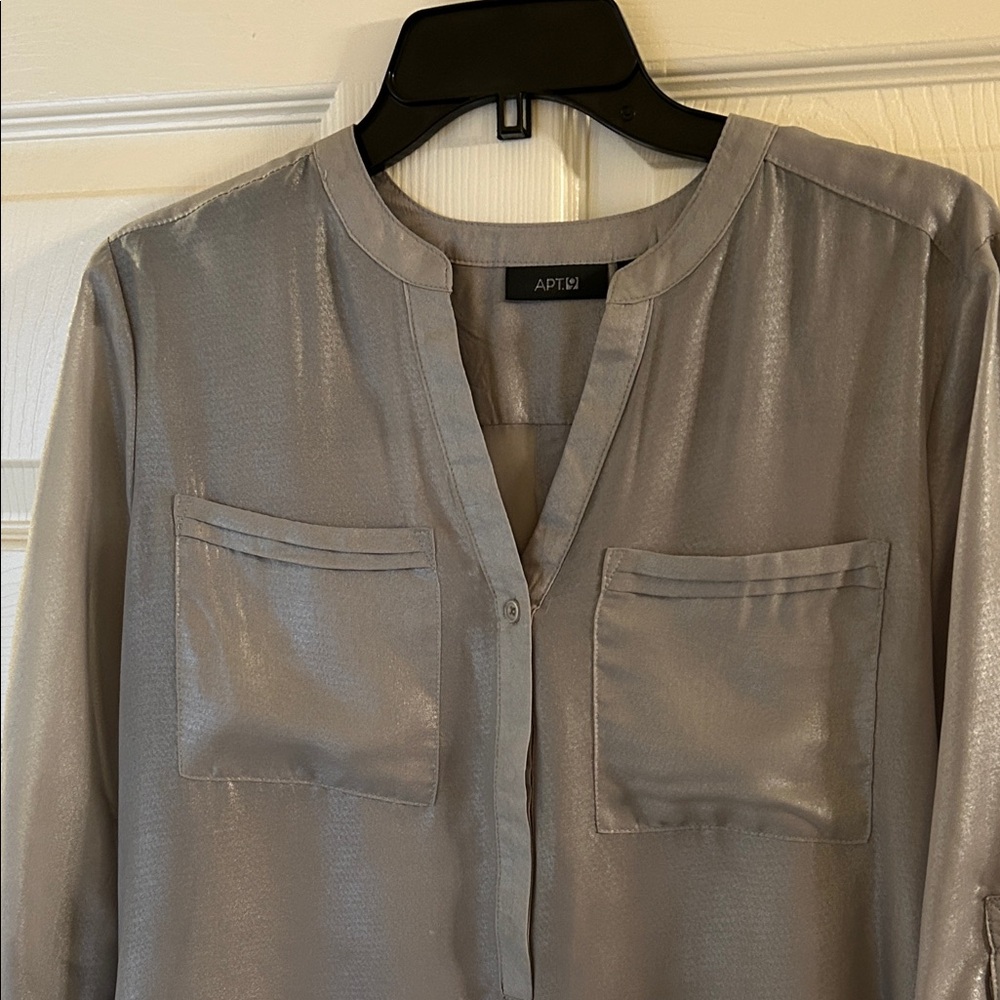 Apt. 9 Shimmering Silver Blouse